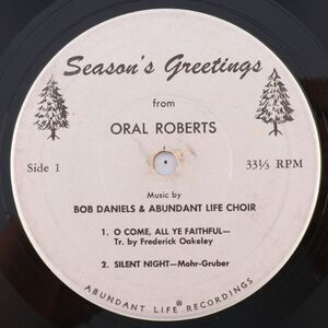 Season's Greetings From Oral Roberts, Bob Daniels 1961 45 rpm 7" EP Vinyl Record